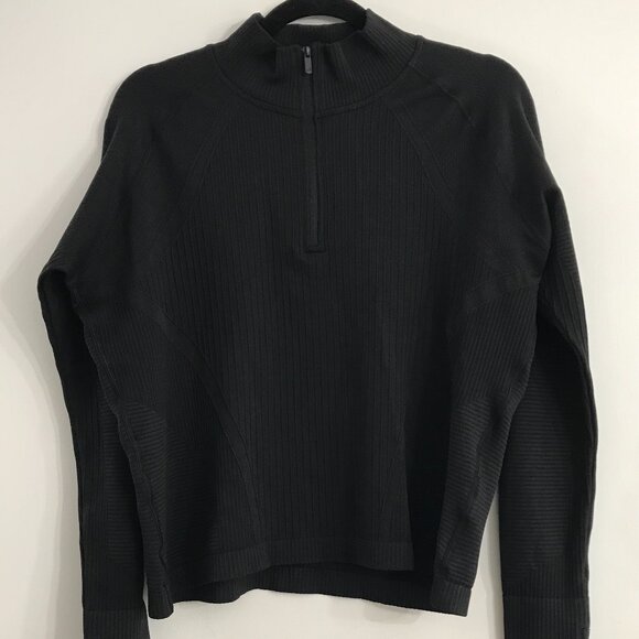 Calia Women's Relaxed Seamless 1/4 Zip in Pure Black NWT - Picture 2 of 13